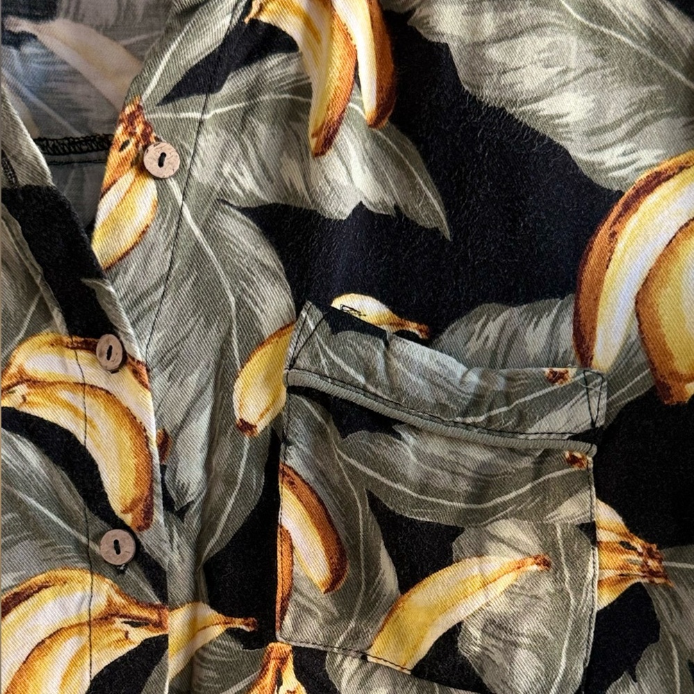 🍌🌴Banana Hawaiian Cropped Shirt
